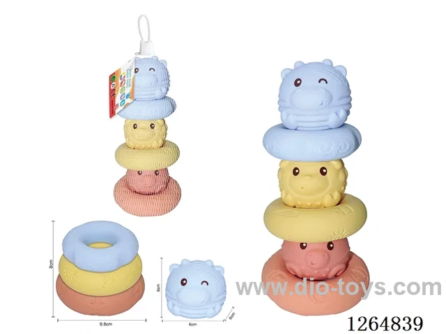 Soft Rubber Ring Stacking Balls 6PCS
