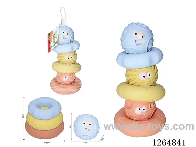 Soft Rubber Ring Stacking Balls 6PCS