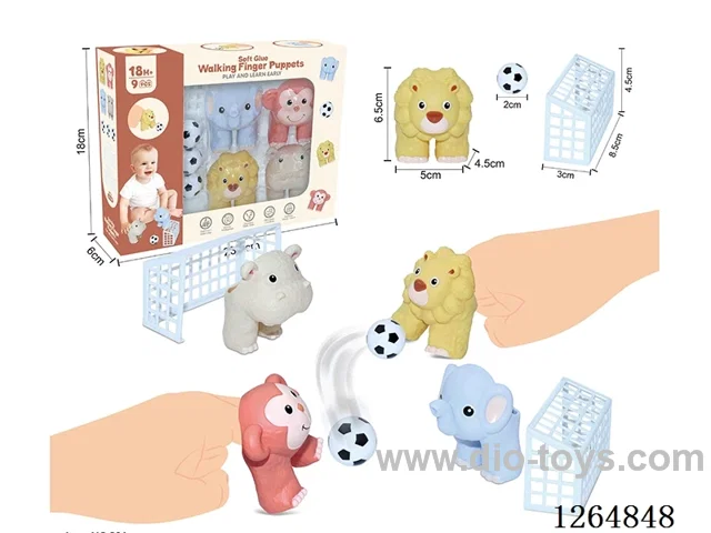 Soft Rubber Walking Finger Puppet Set 9PCS