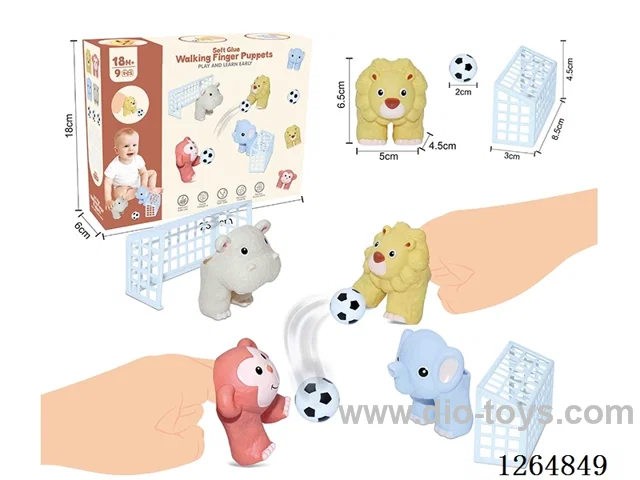 Soft Rubber Walking Finger Puppet Set 9PCS
