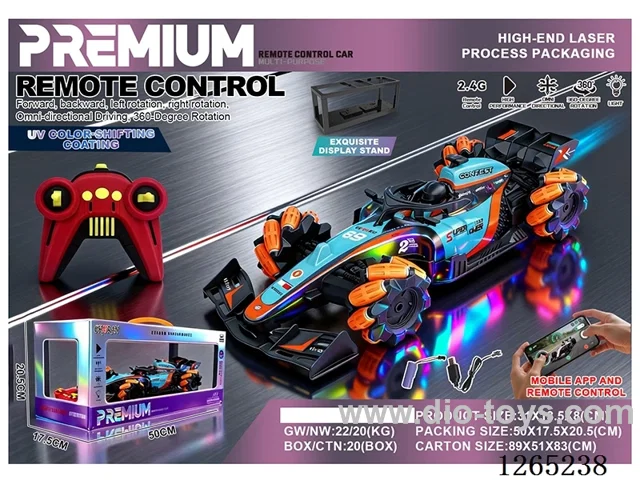 1:14 2.4G APP Controlled Sidewalk Stunt F1 RC Racing Car with Lights Included Battery