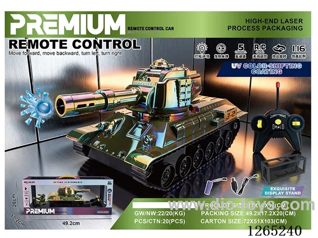 1:16 RC tank with light/water bullet included battery