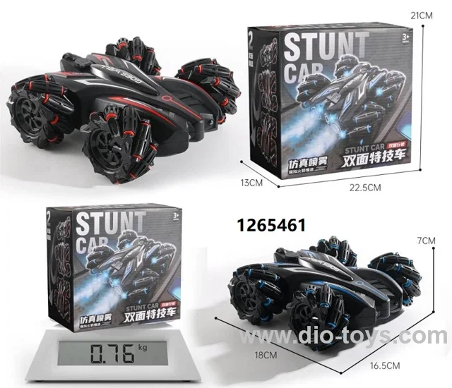 Remote control car 2.4G rc stunt car hot sale Children's toy car Double-sided stunt drift in color box