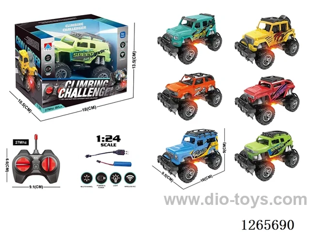1:24 4ch rc car with light included battery 6 mixed