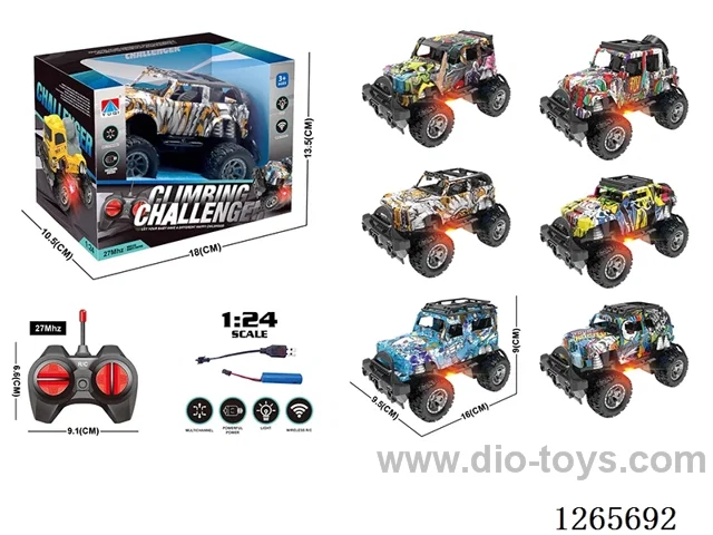 1:24 4ch rc car with light included battery 6 mixed