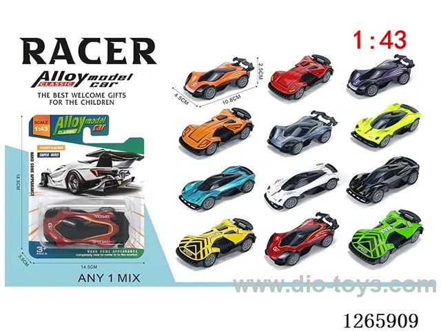 1:43 pull back alloy car 12 mixed