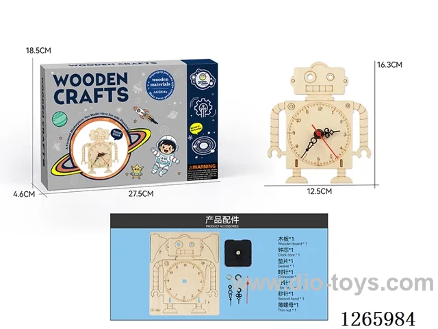 Wooden Educational Experiments - Robot Clock (9PCS)