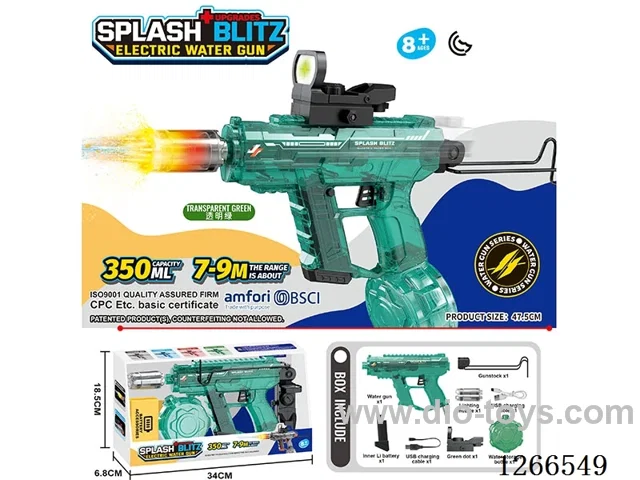 350ML B/O water gun with light included battery