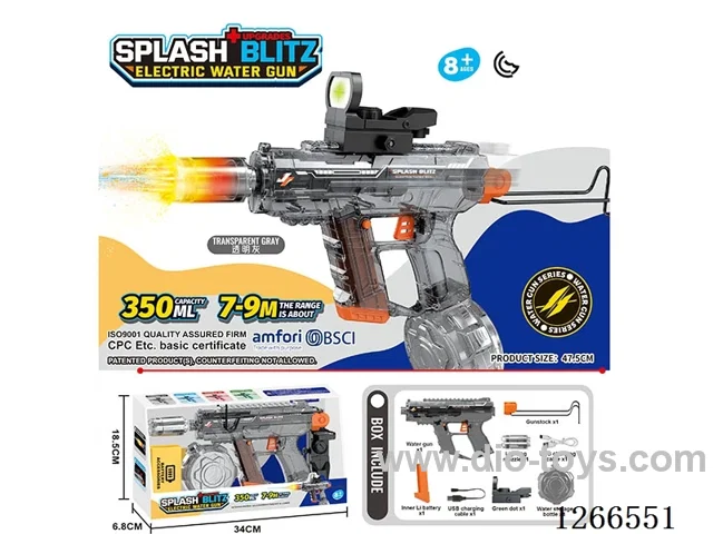 350ML B/O water gun with light included battery