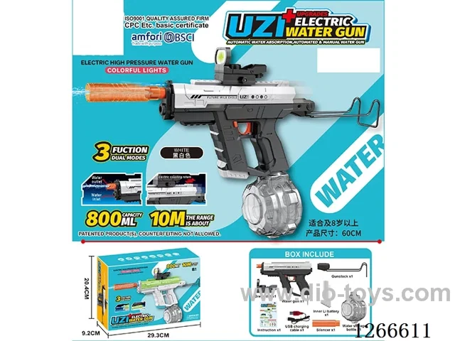 800ML B/O water gun with light included battery (Manual/Automatic Dual Mode)