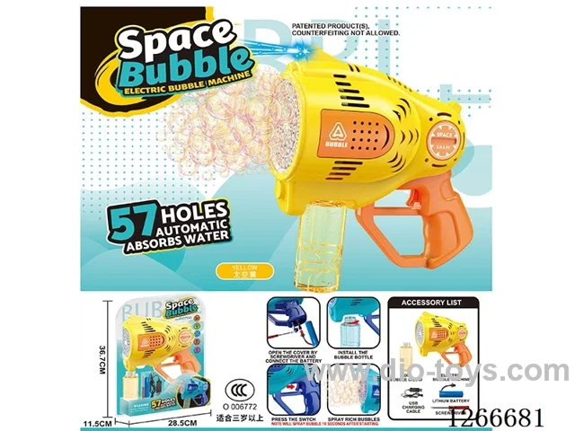 57-holes bubble machine with light included battery