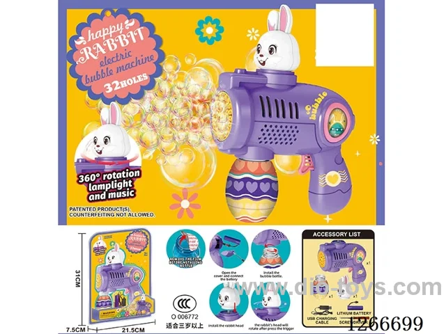 32-holes bubble machine W L/M included battery