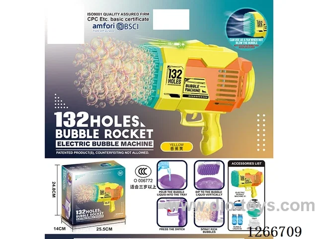 132-holes bubble machine with light included battery
