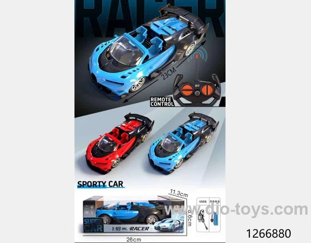 1:18 4 ch racing car with light，include battery