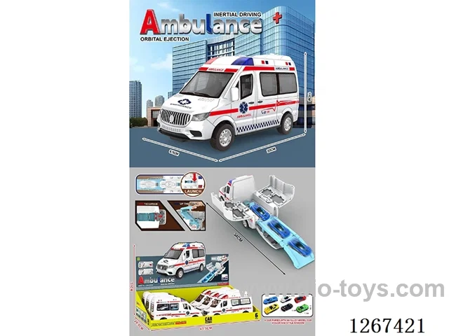 6PCS Rail-Launched Inertial car with 1 free wheel alloy car