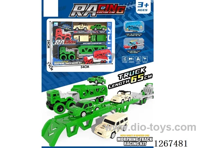DIY/Transformable/Storage Track Launch Car with 4 cars