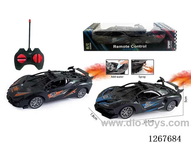 1:24 27MHZ 4ch RC car with spray not included battery