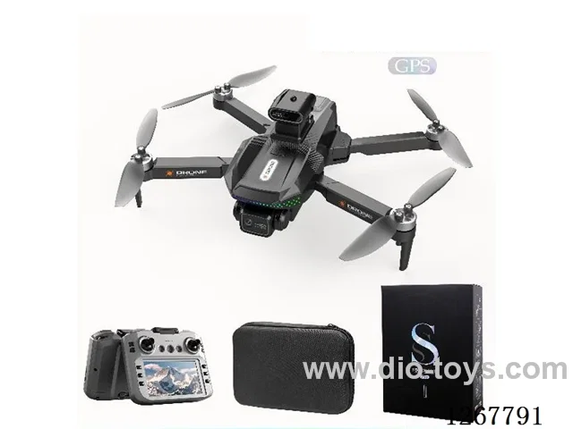 5G GPS Brushless Obstacle Avoidance Dual-Camera Drone with Servo(Included Battery) (7.4V GPS with 4.5-inch Screen, 720P, No Memory Card)