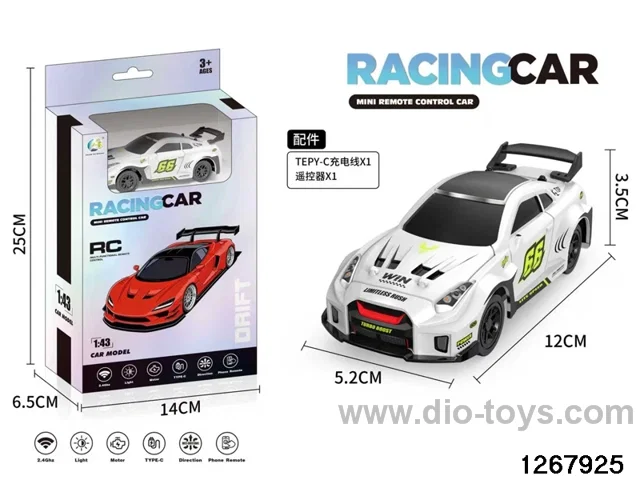 2.4G 1:43 4 ch racing car with light，include battery