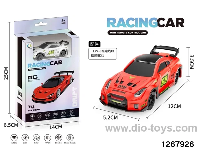 2.4G 1:43 4 ch racing car with light，include battery