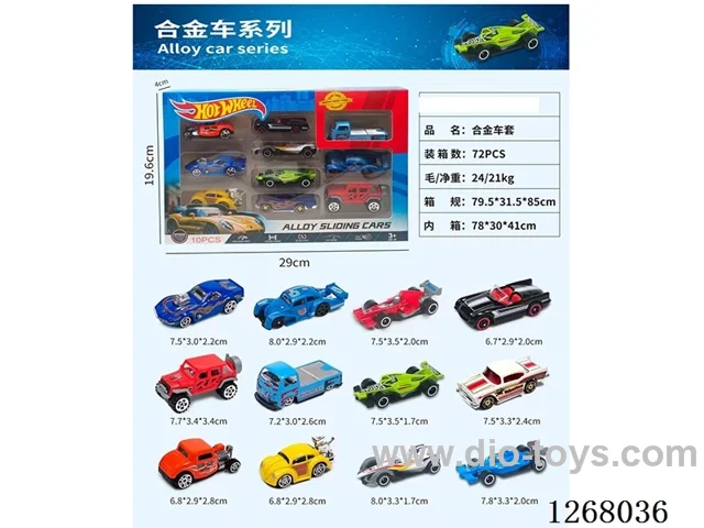 1:64 free wheel alloy car 10PCS