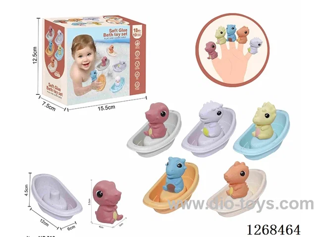 Soft Rubber Animal Stacking Boat 10PCS