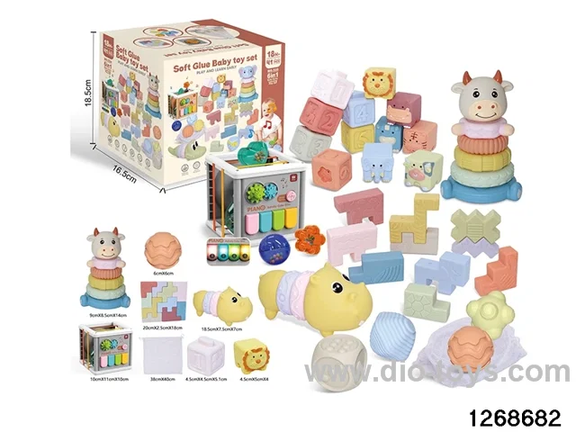 6 in 1 baby toys in color box