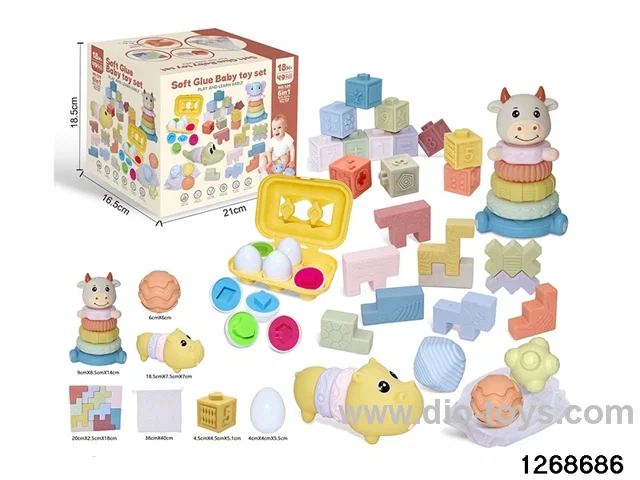 6 in 1 baby toys in color box