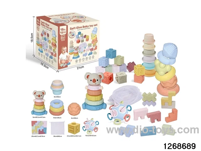 6 in 1 baby toys in color box