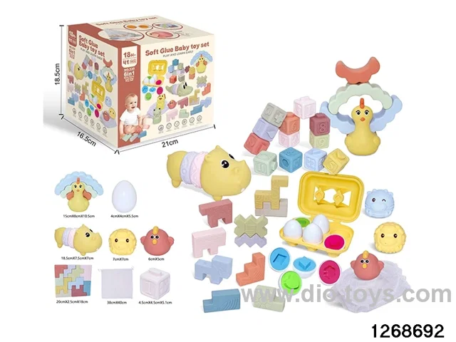 6 in 1 baby toys in color box