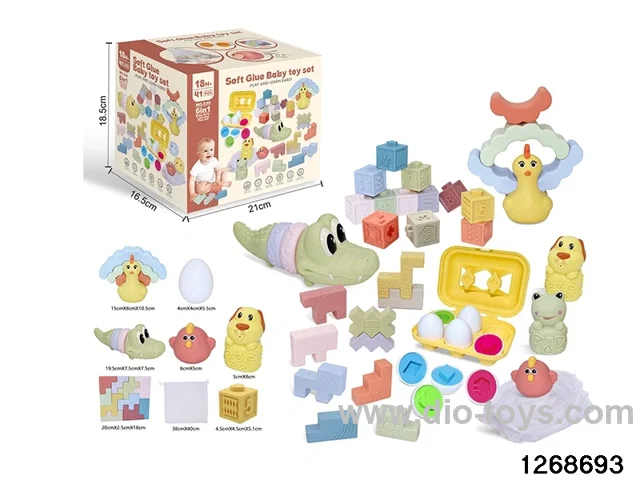 6 in 1 baby toys in color box