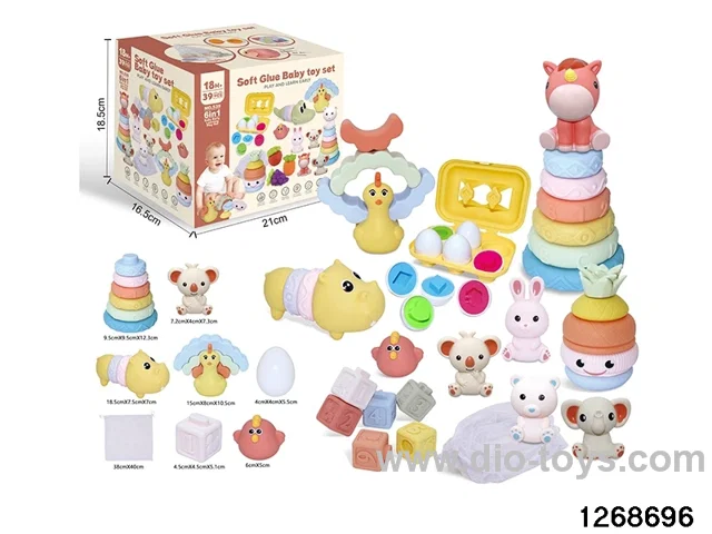 6 in 1 baby toys in color box