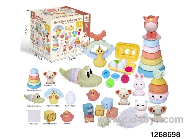 6 in 1 baby toys in color box