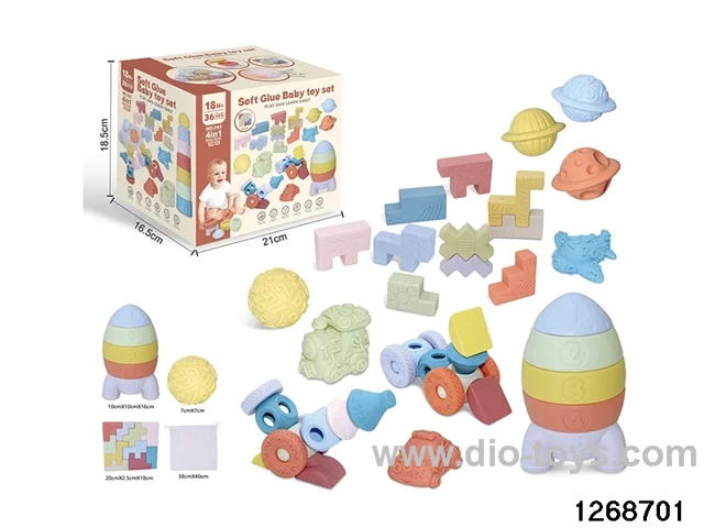 6 in 1 baby toys in color box