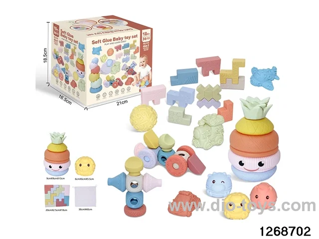 6 in 1 baby toys in color box