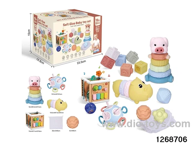 6 in 1 baby toys in color box