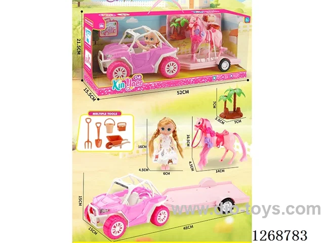Barbie Beach Buggy + Farm Horse Set
