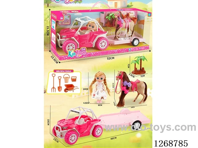 Barbie Beach Buggy + Farm Horse Set
