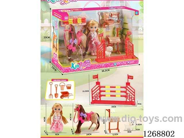 Barbie Farm Horse + Equestrian Obstacle Set