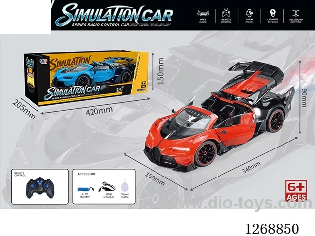 1:12 6ch rc car with spray included battery