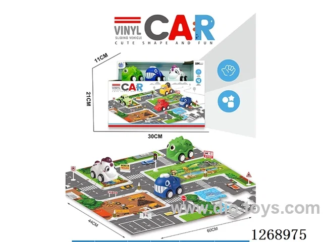 3 in 1 Free Wheel Vinyl car  (Includes Puzzle)