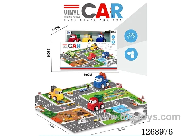 3 in 1 Free Wheel Vinyl car  (Includes Puzzle)
