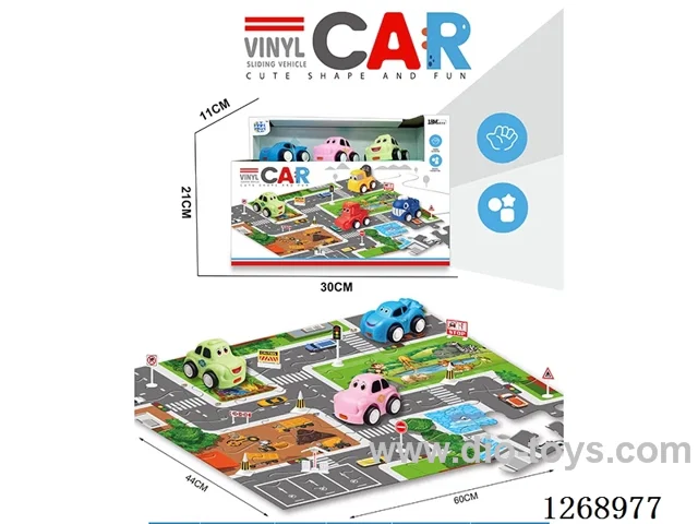 3 in 1 Free Wheel Vinyl car  (Includes Puzzle)