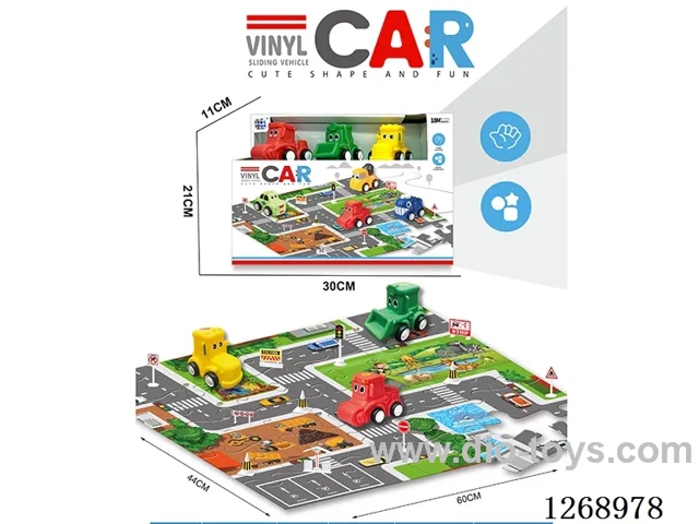 3 in 1 Free Wheel Vinyl car  (Includes Puzzle)