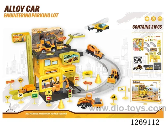 Alloy Engineering Parking Lot (Includes 1 Alloy Car + 1 Set of Road Signs) (31PCS)