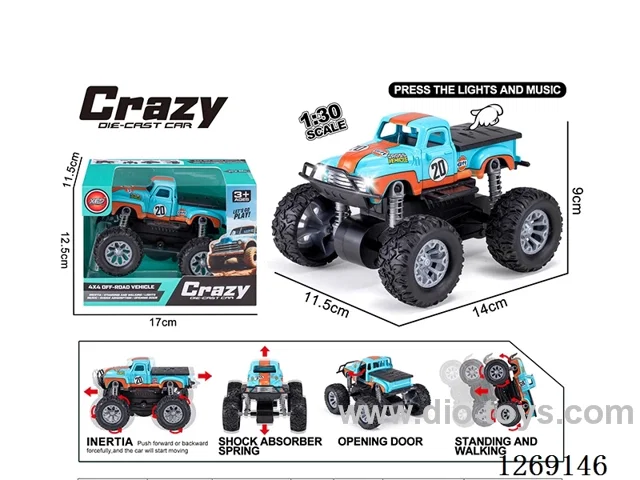 1:30 dual-inertia alloy car W L/M included battery