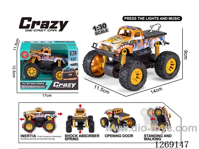 1:30 dual-inertia alloy car W L/M included battery