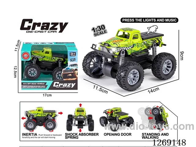1:30 dual-inertia alloy car W L/M included battery