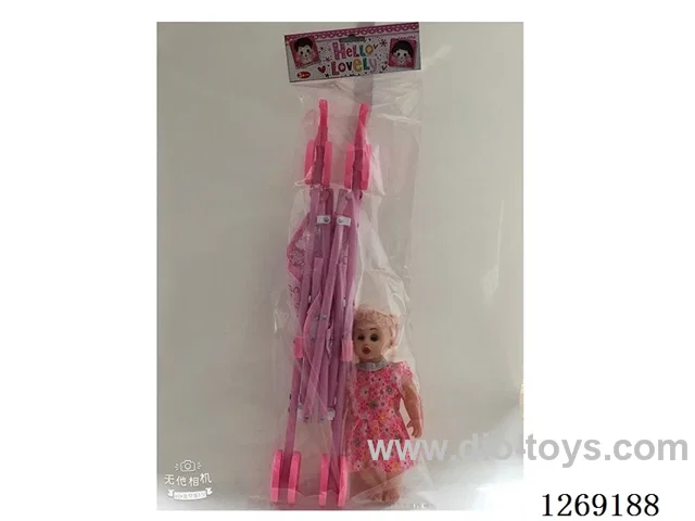 55CM Plastic stroller with 12-inch empty doll