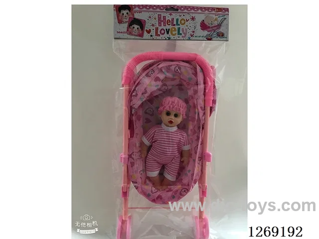 Iron handcart with 12-inch empty doll